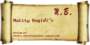 Matity Boglár névjegykártya